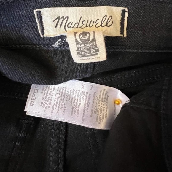 MADEWELL SIZE 25 HIGH RISE SLIM STRAIGHT LEG RICHGROVE BLACK WASH DENIM JEANS - Picture 11 of 12